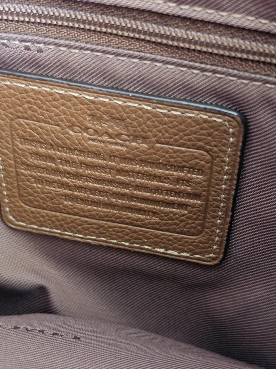 COACH Edie 31 Light Saddle Refined Pebbled Leather Shoulder Handbag. Brown - Picture 6 of 12